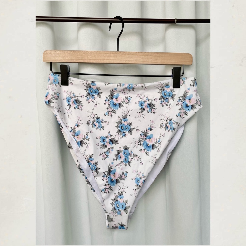 ASOS DESIGN Floral Recycled High Waist French Cut Bikini Bottom